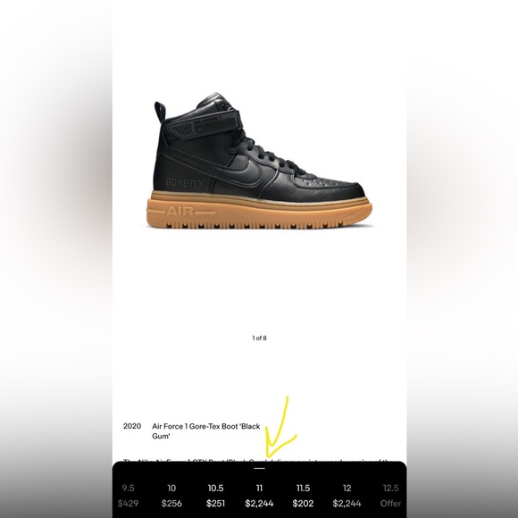 Nike Air Force 1 GORE-TEX Boot “Black Gum” - Picture 2 of 16